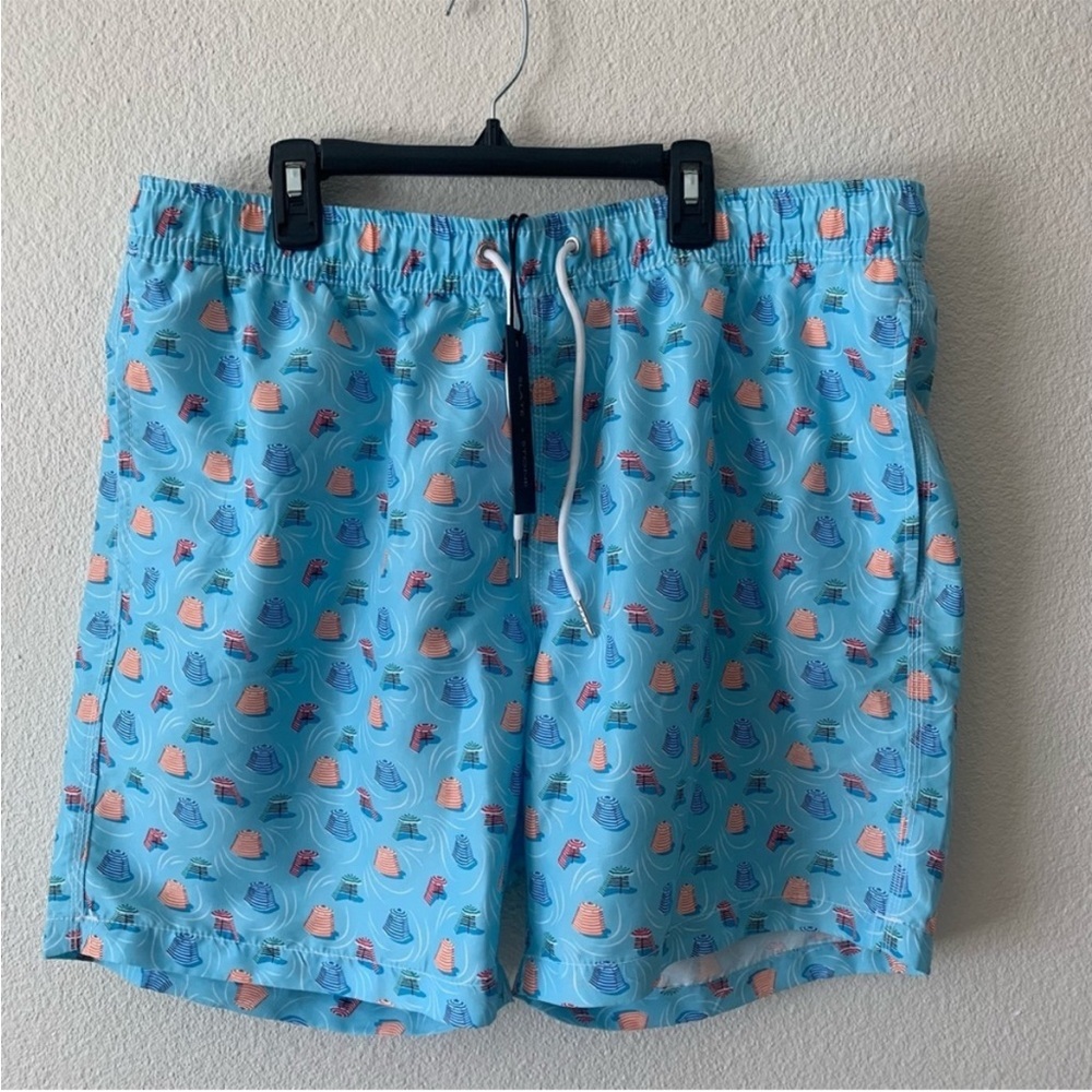 NWT Slate & Stone Swim Trunk Shorts Men's Size XL Polyester Umbrella Blue NEW.
